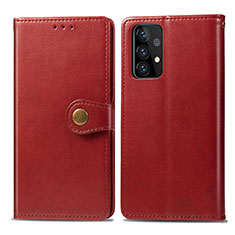 Funda de Cuero Cartera con Soporte Carcasa S05D para Samsung Galaxy A52 5G Rojo