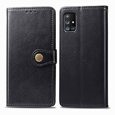 Funda de Cuero Cartera con Soporte Carcasa S05D para Samsung Galaxy A71 5G Negro