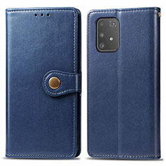 Funda de Cuero Cartera con Soporte Carcasa S05D para Samsung Galaxy A91 Azul