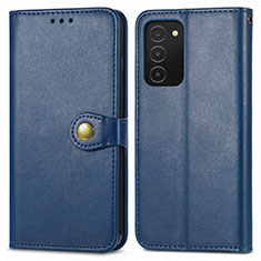 Funda de Cuero Cartera con Soporte Carcasa S05D para Samsung Galaxy F02S SM-E025F Azul