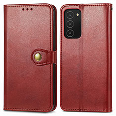 Funda de Cuero Cartera con Soporte Carcasa S05D para Samsung Galaxy F02S SM-E025F Rojo