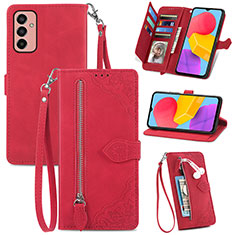 Funda de Cuero Cartera con Soporte Carcasa S05D para Samsung Galaxy F13 4G Rojo