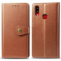 Funda de Cuero Cartera con Soporte Carcasa S05D para Samsung Galaxy M01s Marron