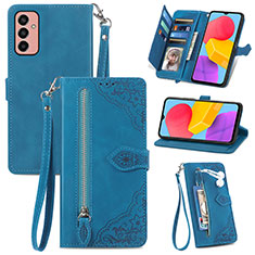 Funda de Cuero Cartera con Soporte Carcasa S05D para Samsung Galaxy M13 4G Azul