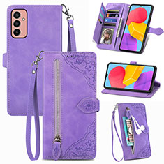 Funda de Cuero Cartera con Soporte Carcasa S05D para Samsung Galaxy M13 4G Morado