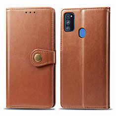 Funda de Cuero Cartera con Soporte Carcasa S05D para Samsung Galaxy M21 Marron