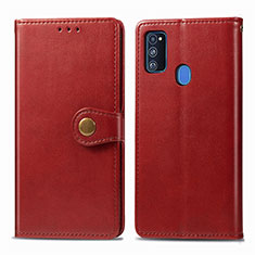 Funda de Cuero Cartera con Soporte Carcasa S05D para Samsung Galaxy M21 Rojo