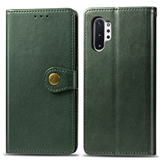 Funda de Cuero Cartera con Soporte Carcasa S05D para Samsung Galaxy Note 10 Plus 5G Verde