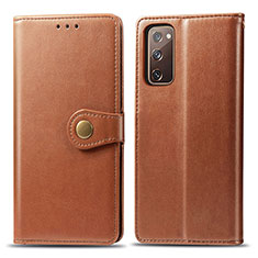 Funda de Cuero Cartera con Soporte Carcasa S05D para Samsung Galaxy S20 FE 4G Marron