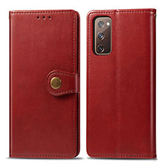 Funda de Cuero Cartera con Soporte Carcasa S05D para Samsung Galaxy S20 FE 4G Rojo