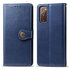 Funda de Cuero Cartera con Soporte Carcasa S05D para Samsung Galaxy S20 FE 5G Azul