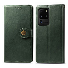 Funda de Cuero Cartera con Soporte Carcasa S05D para Samsung Galaxy S20 Ultra 5G Verde