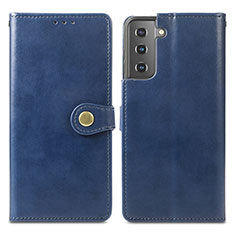 Funda de Cuero Cartera con Soporte Carcasa S05D para Samsung Galaxy S21 5G Azul