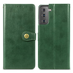 Funda de Cuero Cartera con Soporte Carcasa S05D para Samsung Galaxy S21 5G Verde