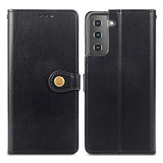 Funda de Cuero Cartera con Soporte Carcasa S05D para Samsung Galaxy S21 Plus 5G Negro