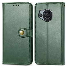 Funda de Cuero Cartera con Soporte Carcasa S05D para Sharp Aquos R8s Verde