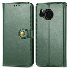 Funda de Cuero Cartera con Soporte Carcasa S05D para Sharp Aquos Sense8 Verde