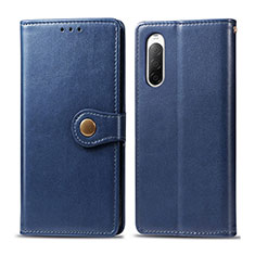 Funda de Cuero Cartera con Soporte Carcasa S05D para Sony Xperia 10 II Azul