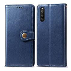 Funda de Cuero Cartera con Soporte Carcasa S05D para Sony Xperia 10 III SO-52B Azul