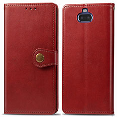 Funda de Cuero Cartera con Soporte Carcasa S05D para Sony Xperia 8 Lite Rojo