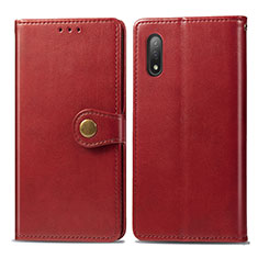 Funda de Cuero Cartera con Soporte Carcasa S05D para Sony Xperia Ace II Rojo