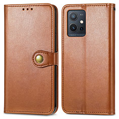 Funda de Cuero Cartera con Soporte Carcasa S05D para Vivo T1 5G India Marron