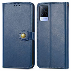 Funda de Cuero Cartera con Soporte Carcasa S05D para Vivo V21 5G Azul