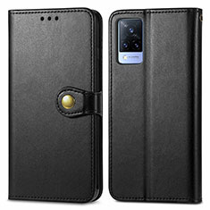 Funda de Cuero Cartera con Soporte Carcasa S05D para Vivo V21 5G Negro