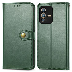 Funda de Cuero Cartera con Soporte Carcasa S05D para Vivo V23 5G Verde