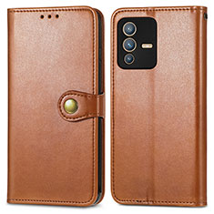 Funda de Cuero Cartera con Soporte Carcasa S05D para Vivo V23 Pro 5G Marron