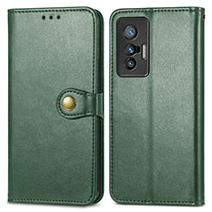 Funda de Cuero Cartera con Soporte Carcasa S05D para Vivo X70 5G Verde