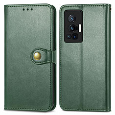 Funda de Cuero Cartera con Soporte Carcasa S05D para Vivo X70 Pro 5G Verde