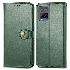 Funda de Cuero Cartera con Soporte Carcasa S05D para Vivo Y21 Verde