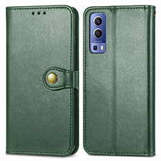 Funda de Cuero Cartera con Soporte Carcasa S05D para Vivo Y52 5G Verde