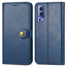 Funda de Cuero Cartera con Soporte Carcasa S05D para Vivo Y72 5G Azul