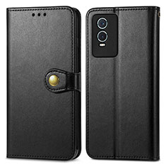 Funda de Cuero Cartera con Soporte Carcasa S05D para Vivo Y74s 5G Negro