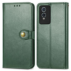 Funda de Cuero Cartera con Soporte Carcasa S05D para Vivo Y74s 5G Verde