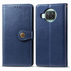 Funda de Cuero Cartera con Soporte Carcasa S05D para Xiaomi Mi 10i 5G Azul