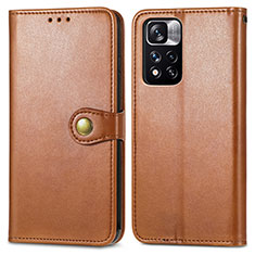 Funda de Cuero Cartera con Soporte Carcasa S05D para Xiaomi Mi 11i 5G (2022) Marron