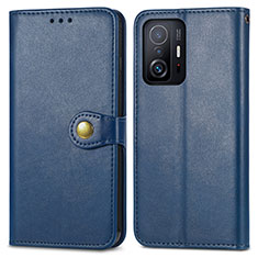 Funda de Cuero Cartera con Soporte Carcasa S05D para Xiaomi Mi 11T 5G Azul