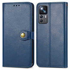 Funda de Cuero Cartera con Soporte Carcasa S05D para Xiaomi Mi 12T Pro 5G Azul