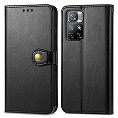 Funda de Cuero Cartera con Soporte Carcasa S05D para Xiaomi Poco M4 Pro 5G Negro