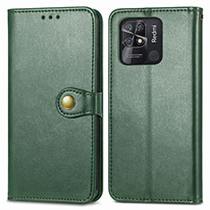 Funda de Cuero Cartera con Soporte Carcasa S05D para Xiaomi Redmi 10C 4G Verde