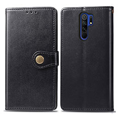 Funda de Cuero Cartera con Soporte Carcasa S05D para Xiaomi Redmi 9 Negro