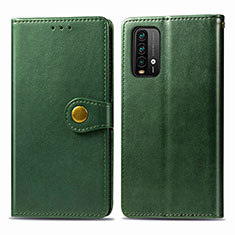 Funda de Cuero Cartera con Soporte Carcasa S05D para Xiaomi Redmi 9 Power Verde