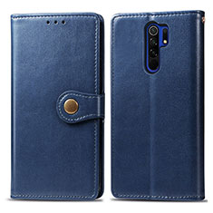 Funda de Cuero Cartera con Soporte Carcasa S05D para Xiaomi Redmi 9 Prime India Azul