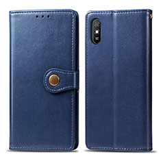 Funda de Cuero Cartera con Soporte Carcasa S05D para Xiaomi Redmi 9A Azul