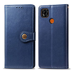 Funda de Cuero Cartera con Soporte Carcasa S05D para Xiaomi Redmi 9C NFC Azul