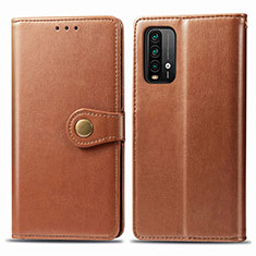 Funda de Cuero Cartera con Soporte Carcasa S05D para Xiaomi Redmi 9T 4G Marron