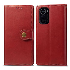 Funda de Cuero Cartera con Soporte Carcasa S05D para Xiaomi Redmi K40 Pro+ Plus 5G Rojo